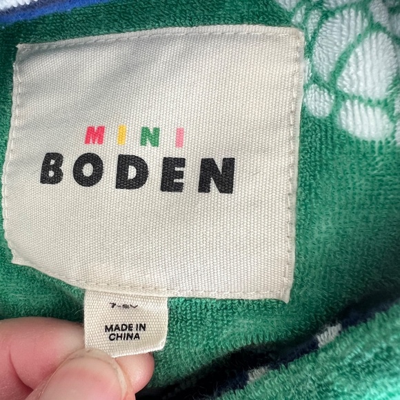 Mini Boden Terry Cloth hoodie cover up size Youth 7-8 - Picture 4 of 5